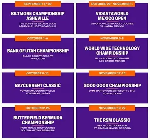 美巡賽公布2026賽季聯(lián)邦快遞杯秋季賽賽程