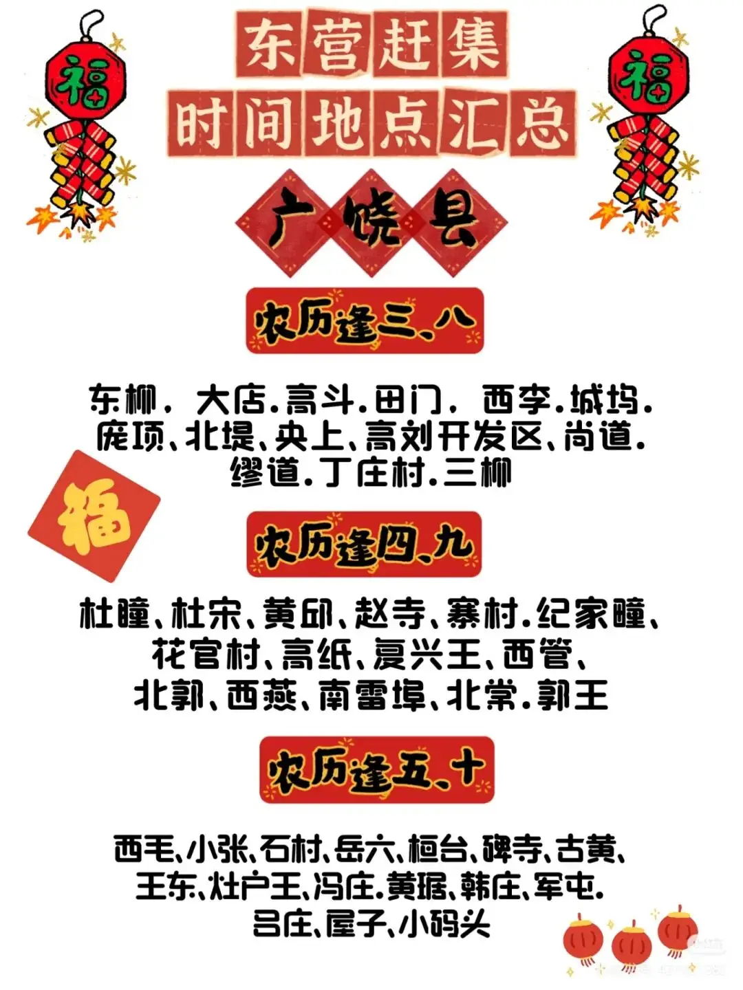 收藏！東營趕集時間地點匯總來了！