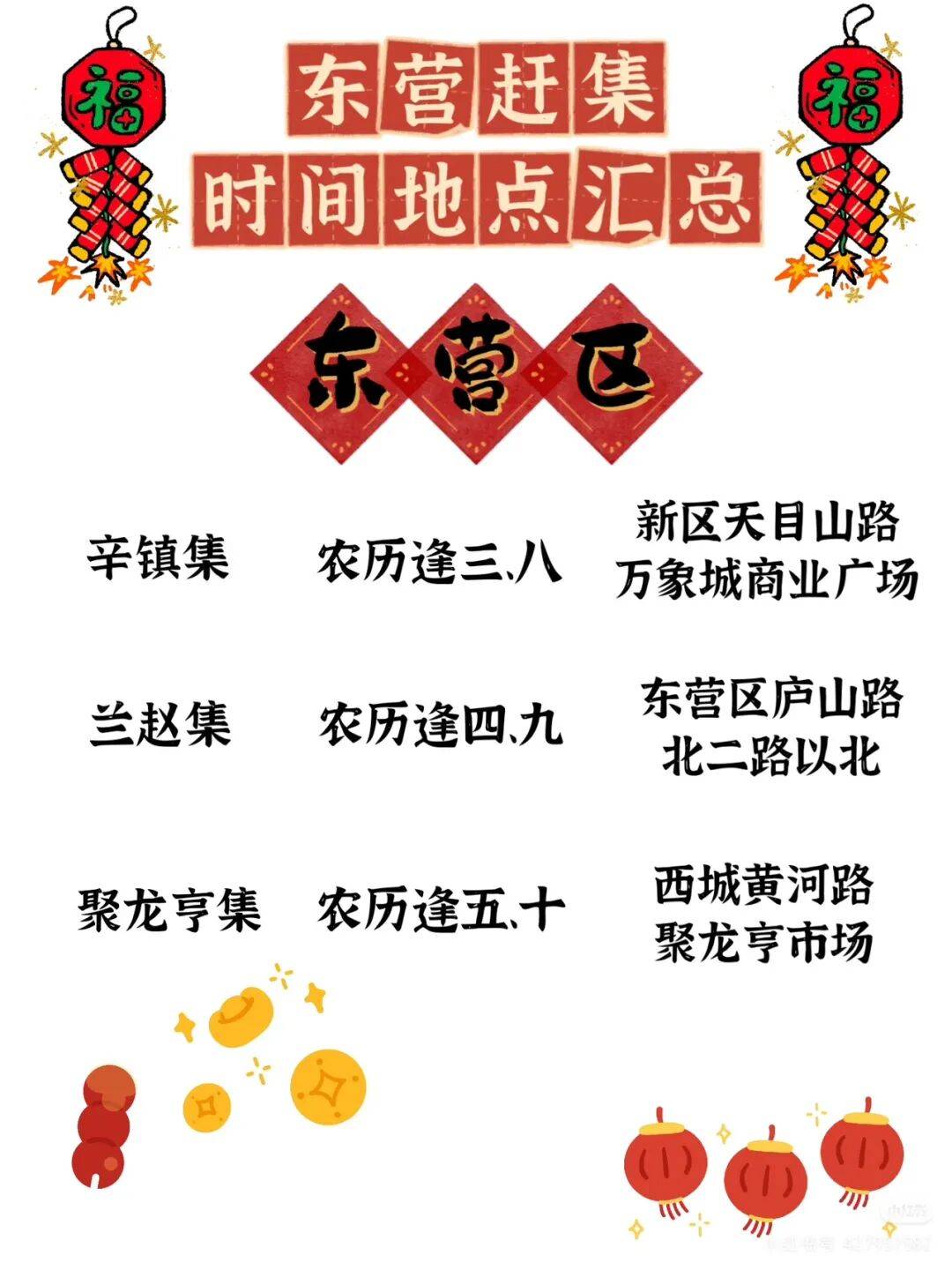 收藏！東營趕集時間地點匯總來了！