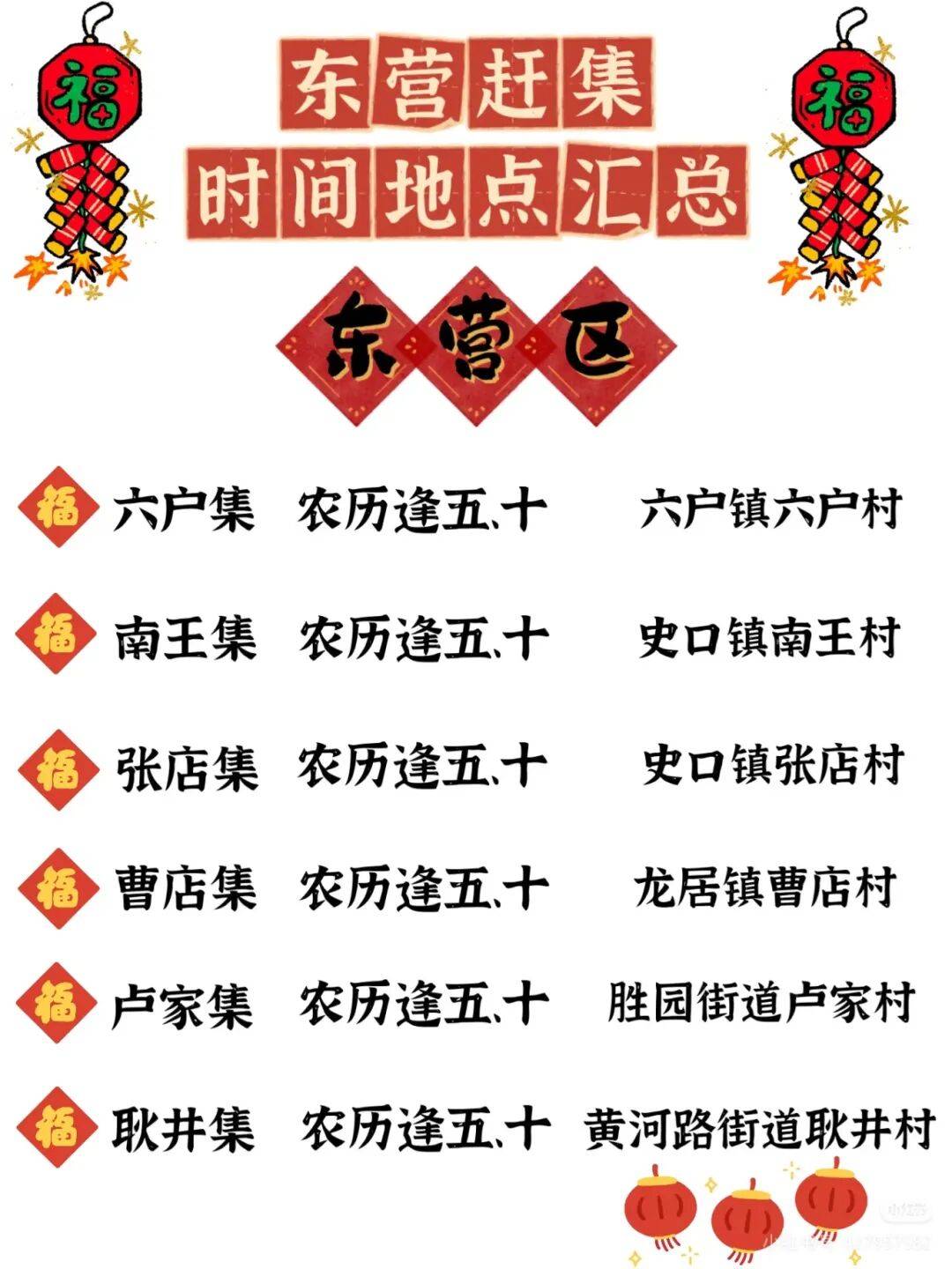 收藏！東營趕集時間地點匯總來了！