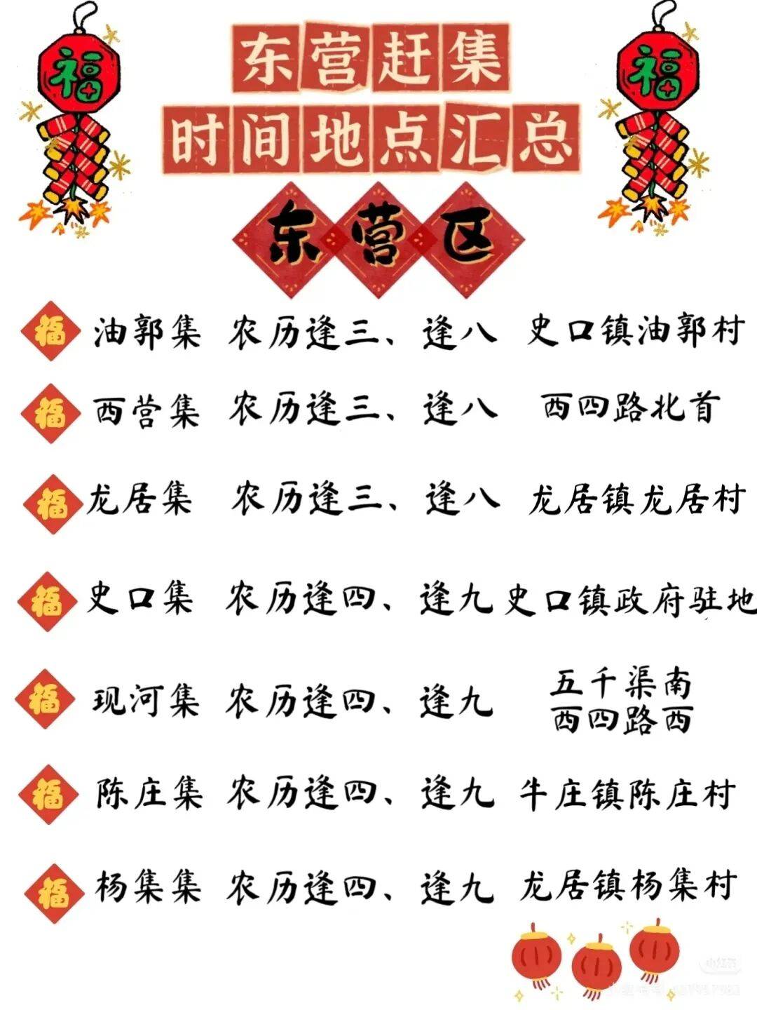 收藏！東營趕集時間地點匯總來了！