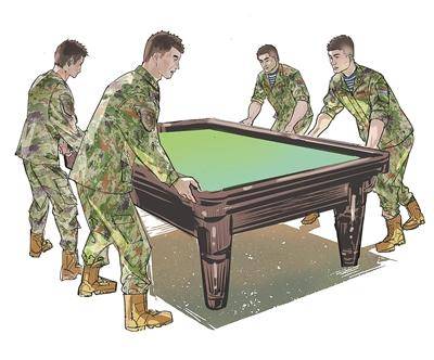 臺球桌“搬家”記