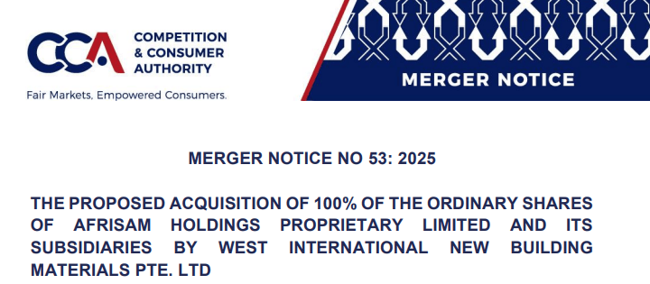 西部水泥附屬企業(yè)擬收購(gòu)南非水泥集團(tuán)AfriSam