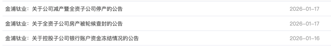 房產(chǎn)查封、賬戶凍結(jié)、產(chǎn)能停擺......金浦鈦業(yè)經(jīng)營為何步履維艱？