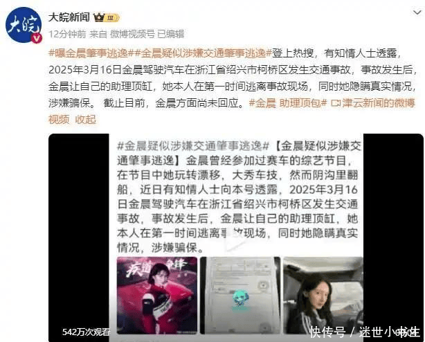 原創(chuàng)著名女星金晨逃逸頂包疑云：明星光環(huán)之下，法律底線不容僭越