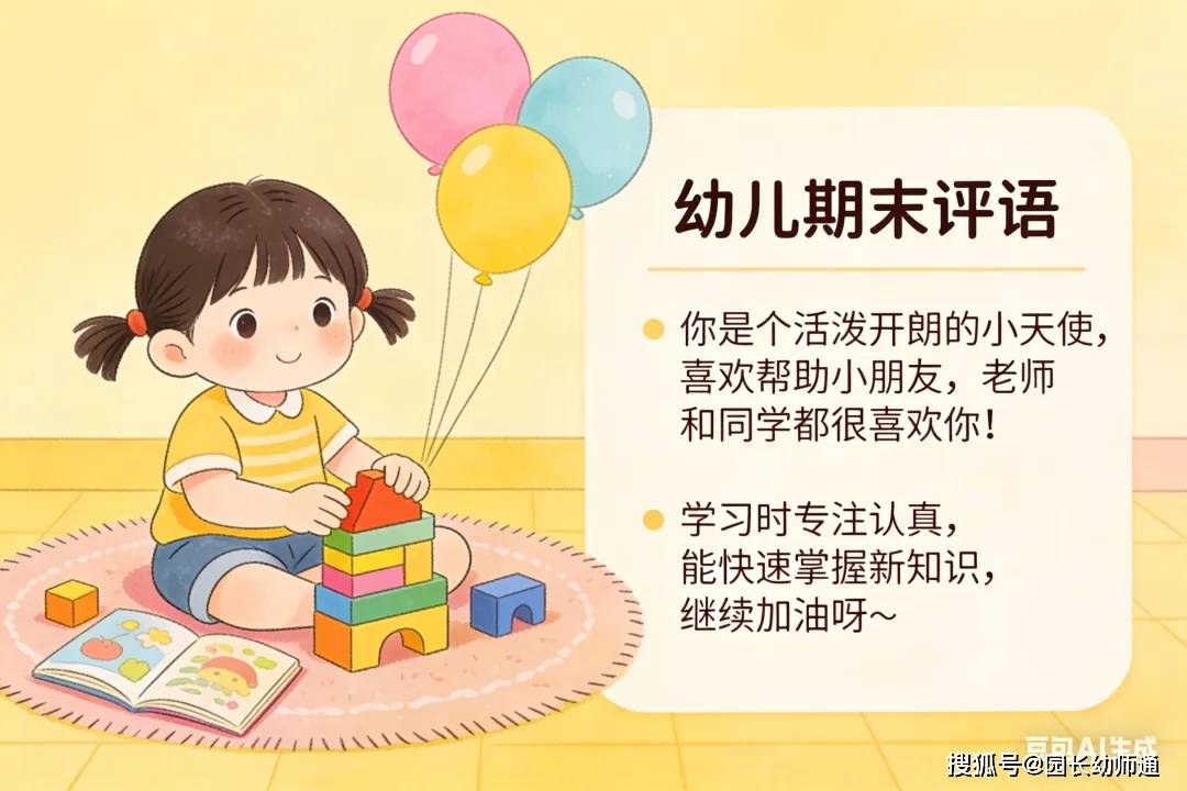 幼兒園馬年新年幼兒期末評語，幼師收藏！