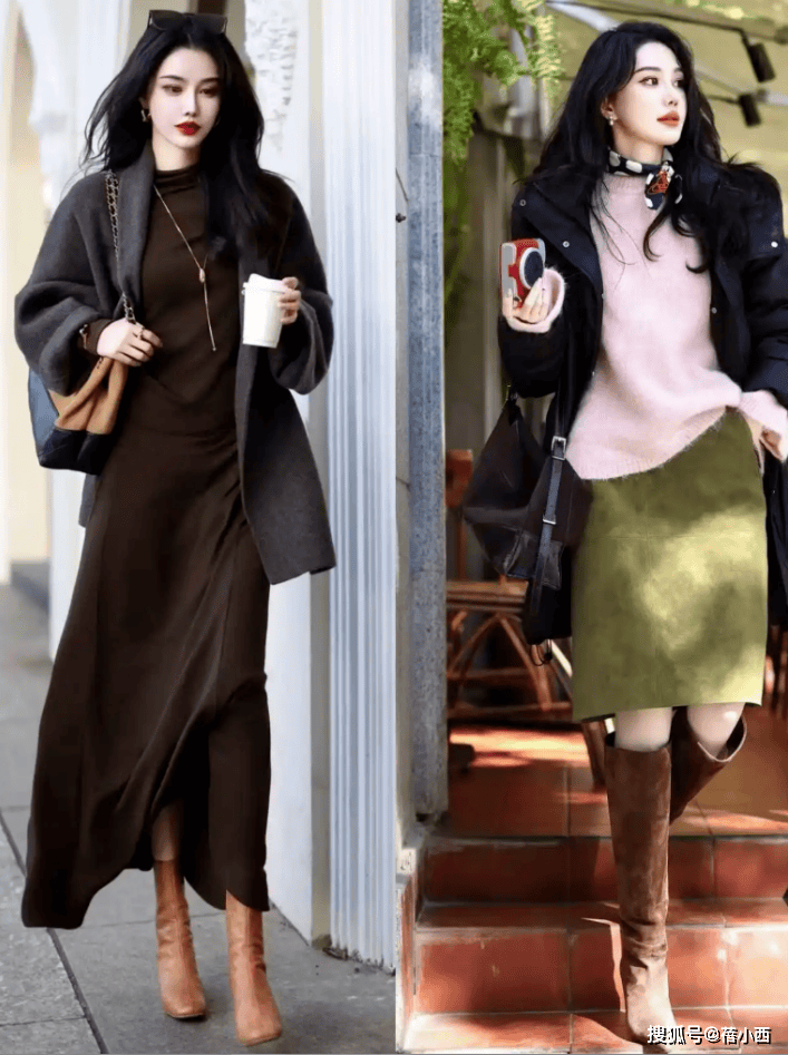 今年最火的穿法：叫“裙中靴”，這樣穿時(shí)髦又高級(jí)，適合30+女性
