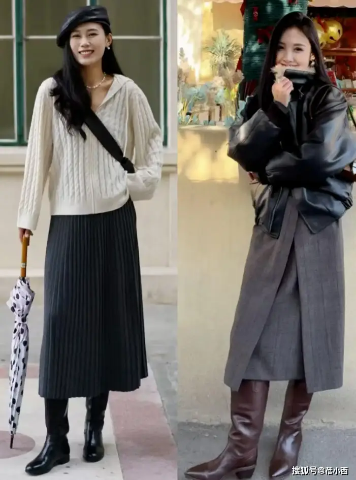 今年最火的穿法：叫“裙中靴”，這樣穿時(shí)髦又高級(jí)，適合30+女性