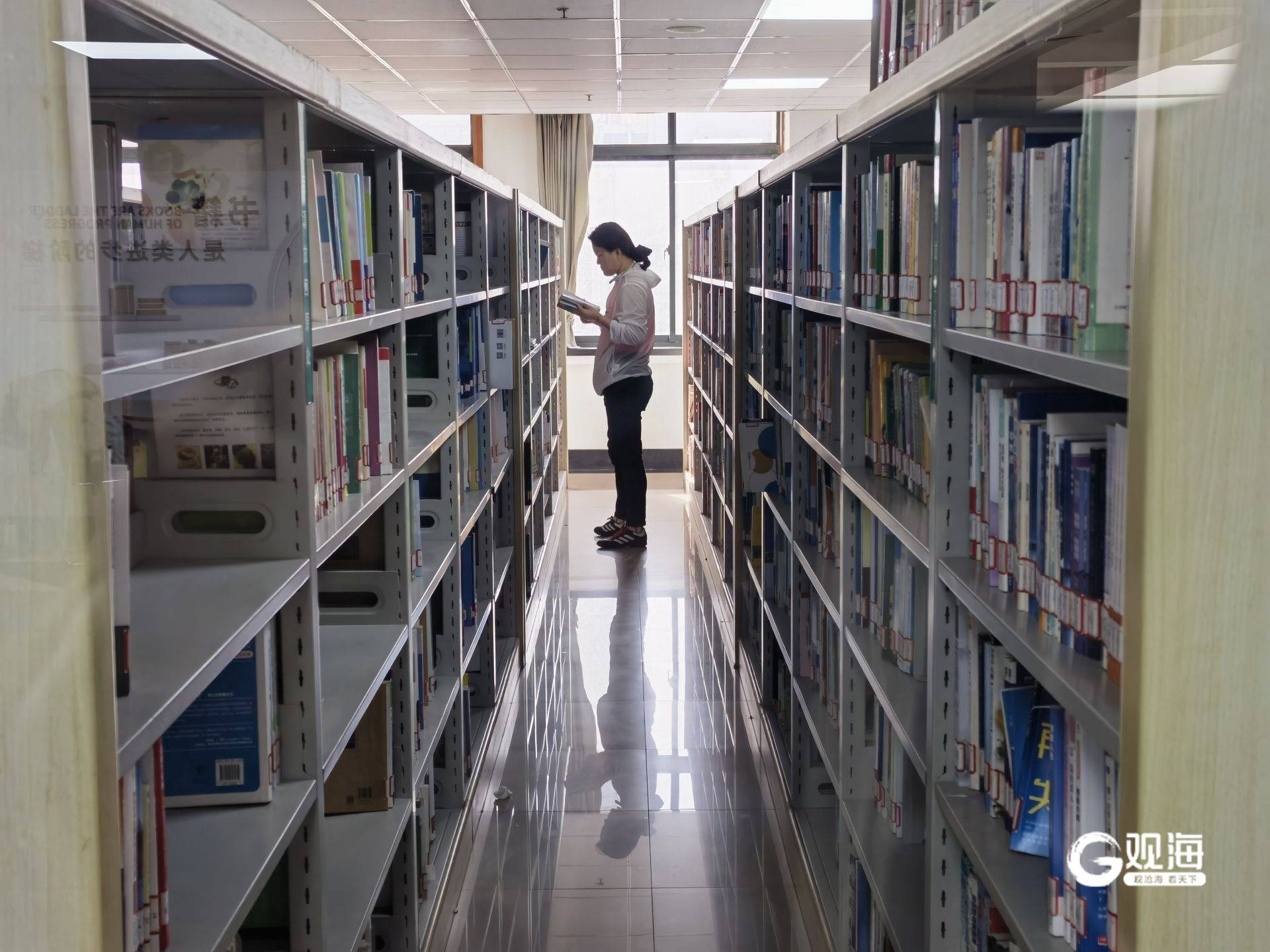 圖書館里，青島市民讀者“充電”迎新春