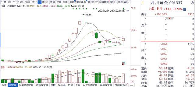 1.67億元搶籌四川黃金！340萬(wàn)股被機(jī)構(gòu)快速收入囊中