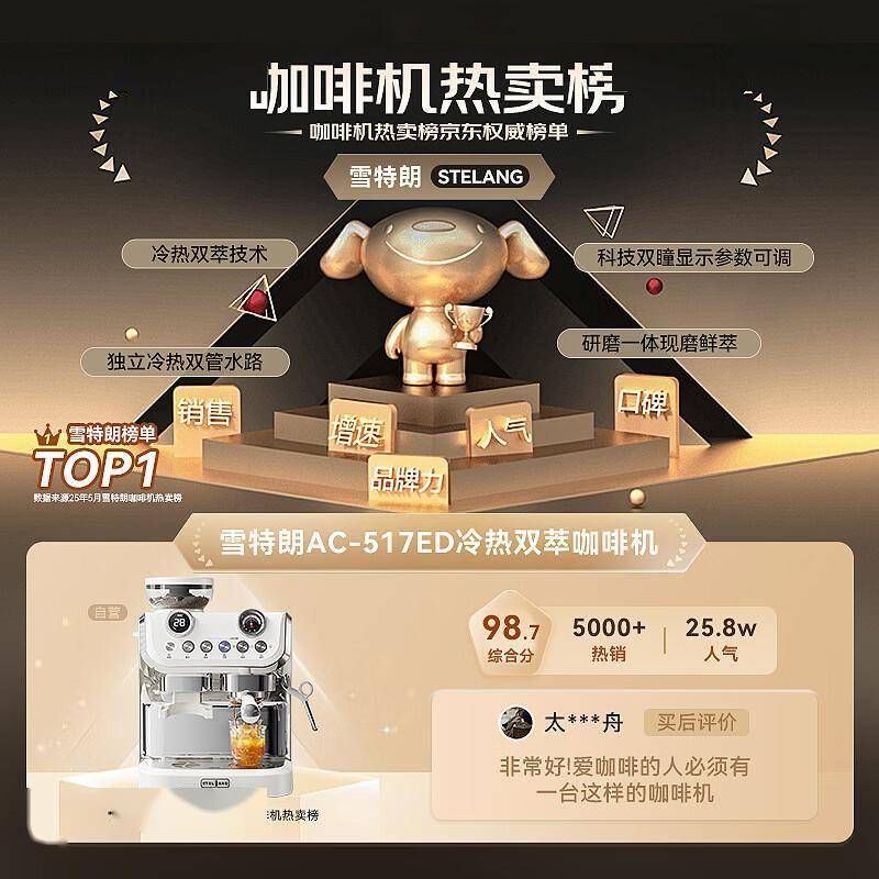 原創(chuàng)在家復(fù)刻咖啡館！雪特朗雙鍋爐咖啡機(jī)解鎖專業(yè)級(jí)香醇