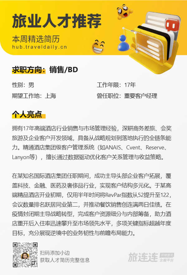 旅游業(yè)中高層招聘：郵輪、酒店、航空、在線旅游等領(lǐng)域優(yōu)秀候選人推薦