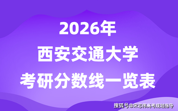 西安交通大學(xué)2026考研分?jǐn)?shù)線一覽表（含2025西安交大復(fù)試線）