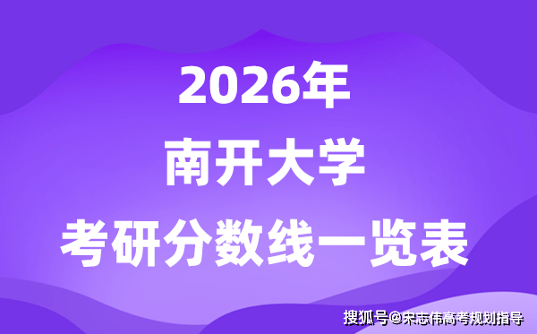 南開(kāi)大學(xué)2026考研分?jǐn)?shù)線一覽表（含2025年復(fù)試線）