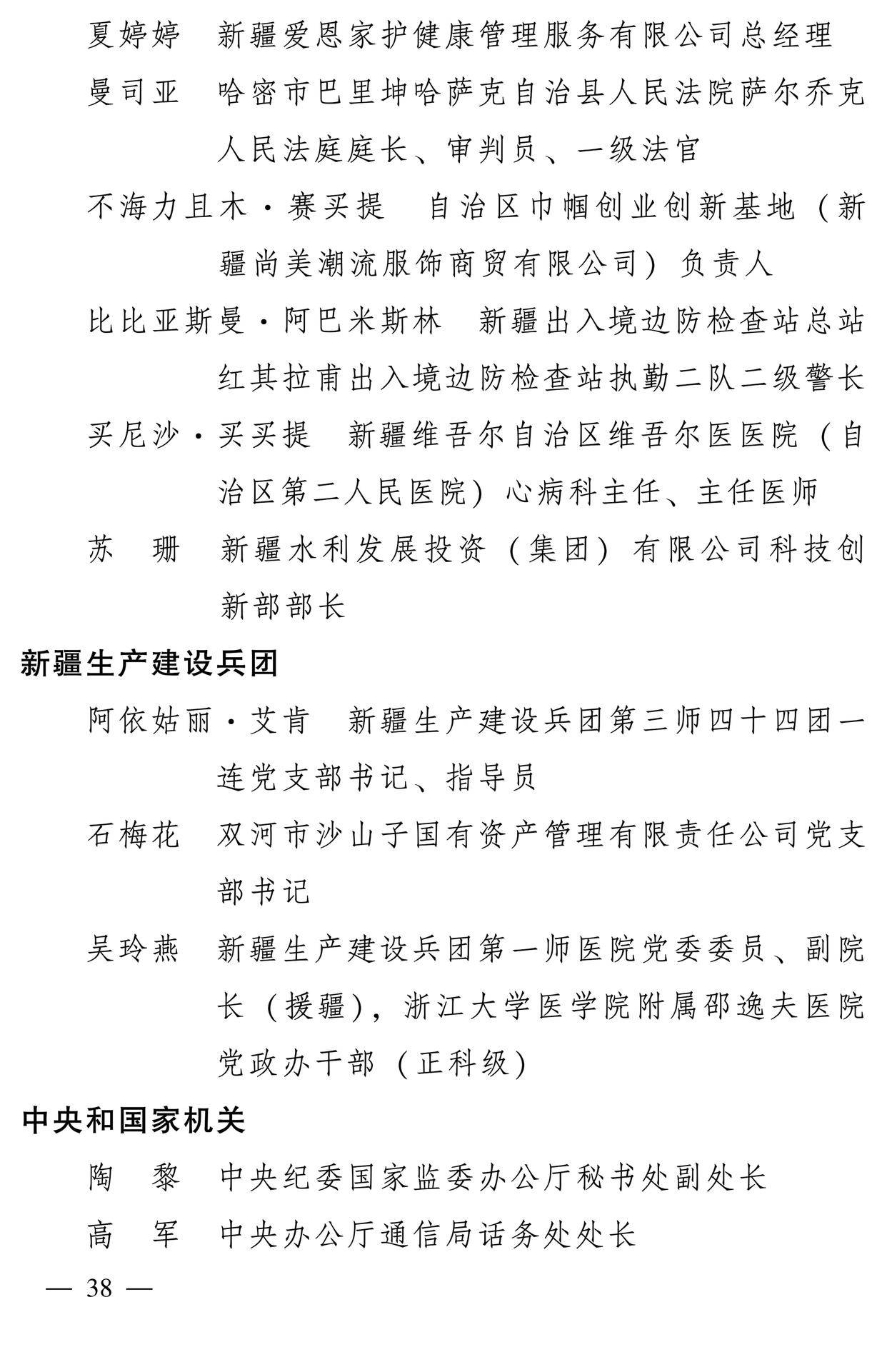 598名女性獲全國三八紅旗手稱號，全名單如下