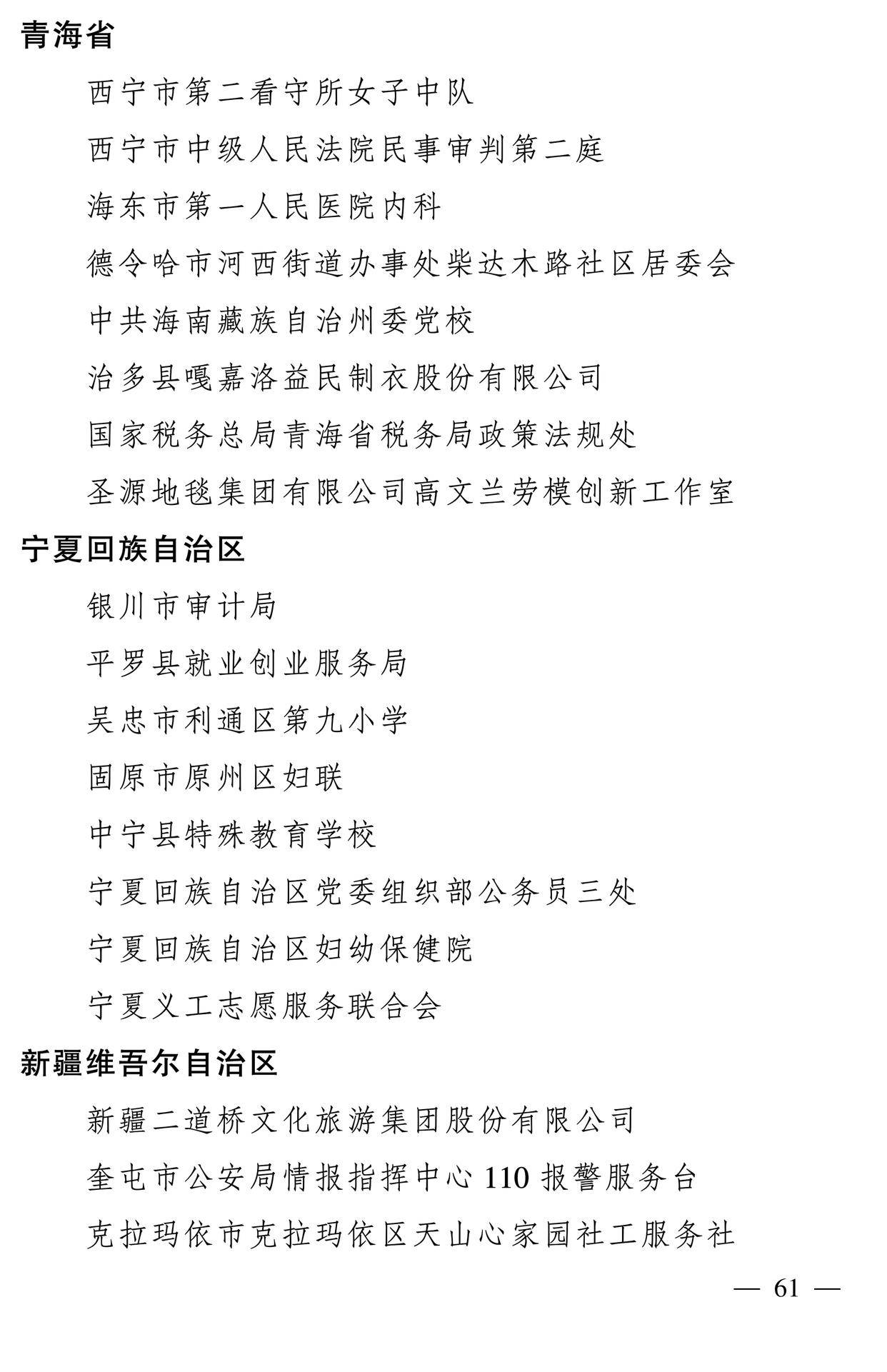 598名女性獲全國三八紅旗手稱號，全名單如下