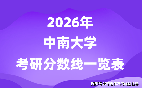 中南大學2026考研分數(shù)線一覽表（含2025年復試線）