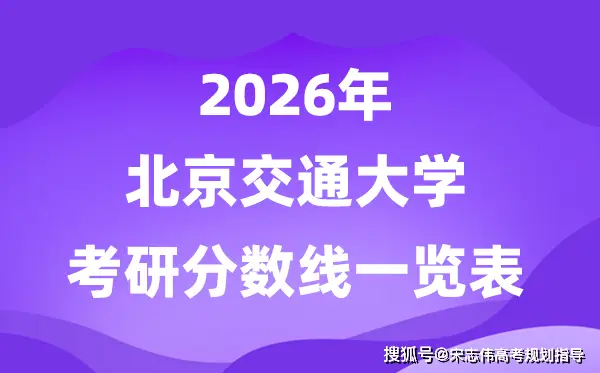 北京交通大學(xué)2026考研分?jǐn)?shù)線一覽表（含2025年復(fù)試線）
