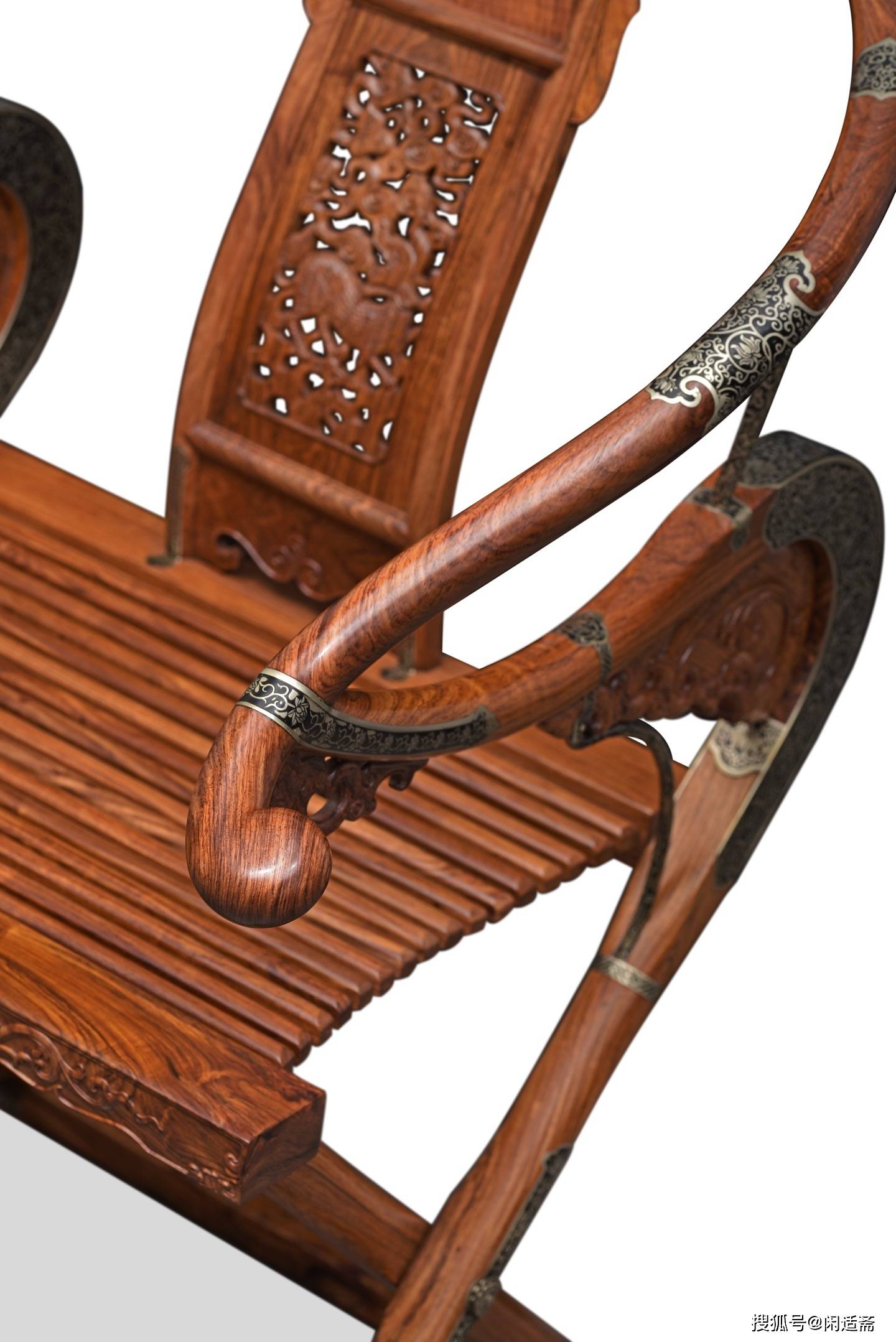 原創(chuàng)匠心造器，收藏珍品，黃花梨麒麟紋交椅