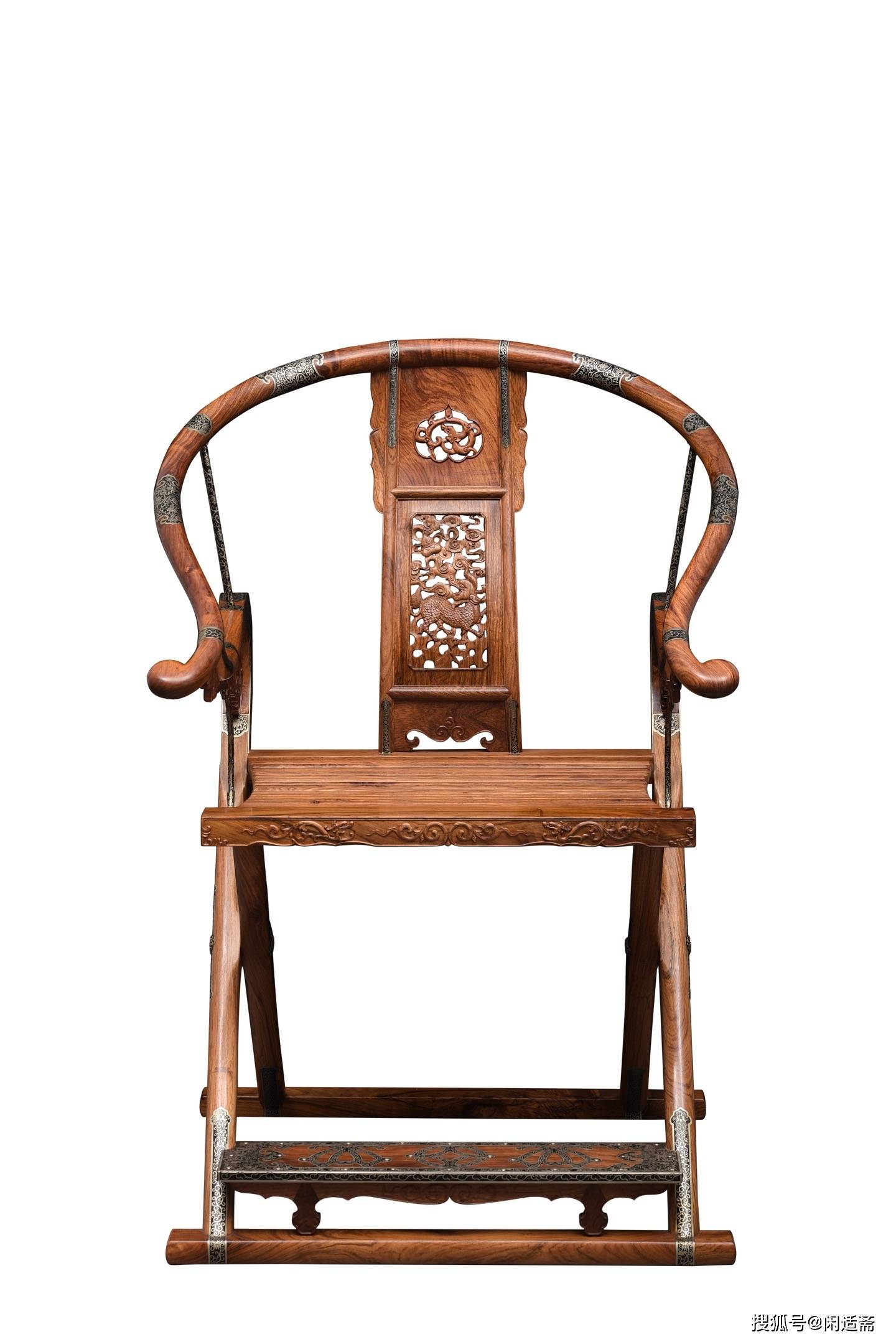 原創(chuàng)匠心造器，收藏珍品，黃花梨麒麟紋交椅