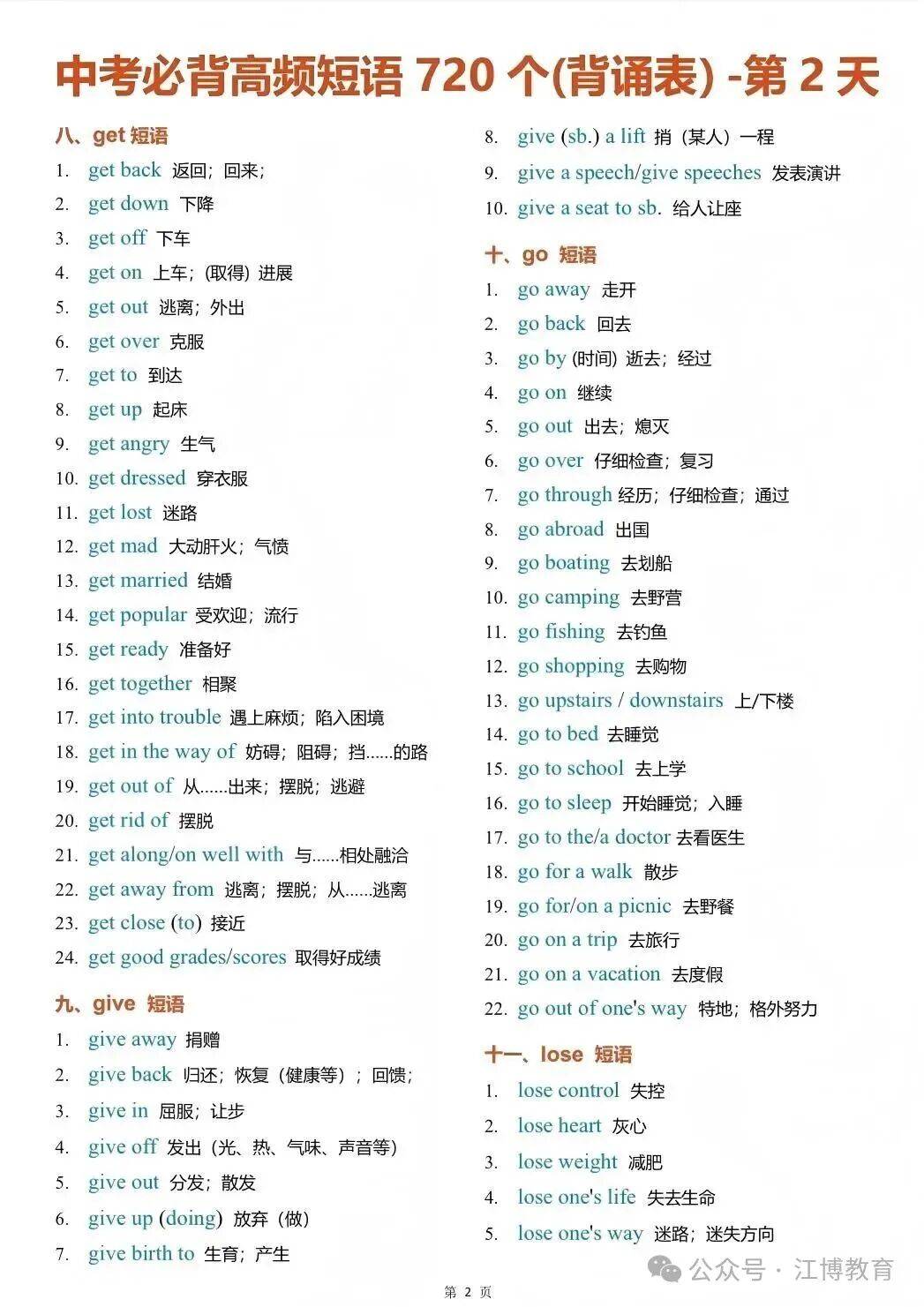 火速收藏｜10天搞定中考必備高頻短語(yǔ)！