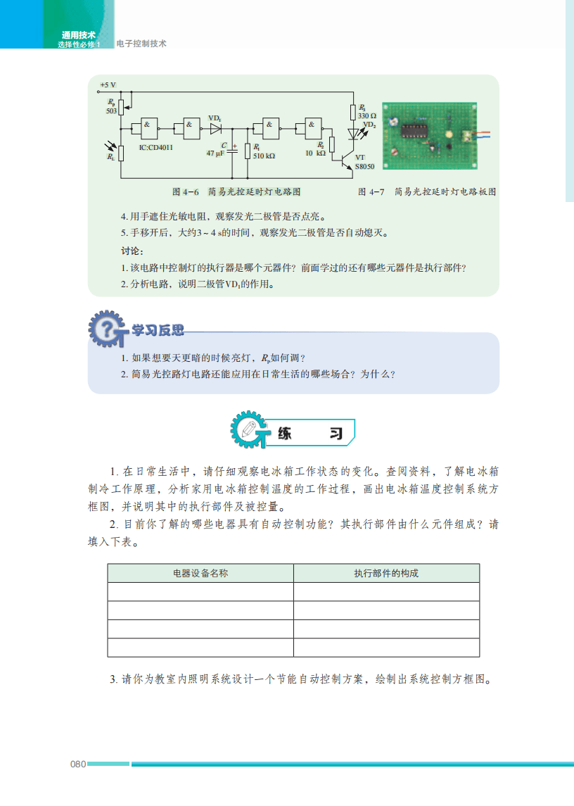 2026蘇教版高中通用技術(shù)選擇性必修1《電子控制技術(shù)》電子課本