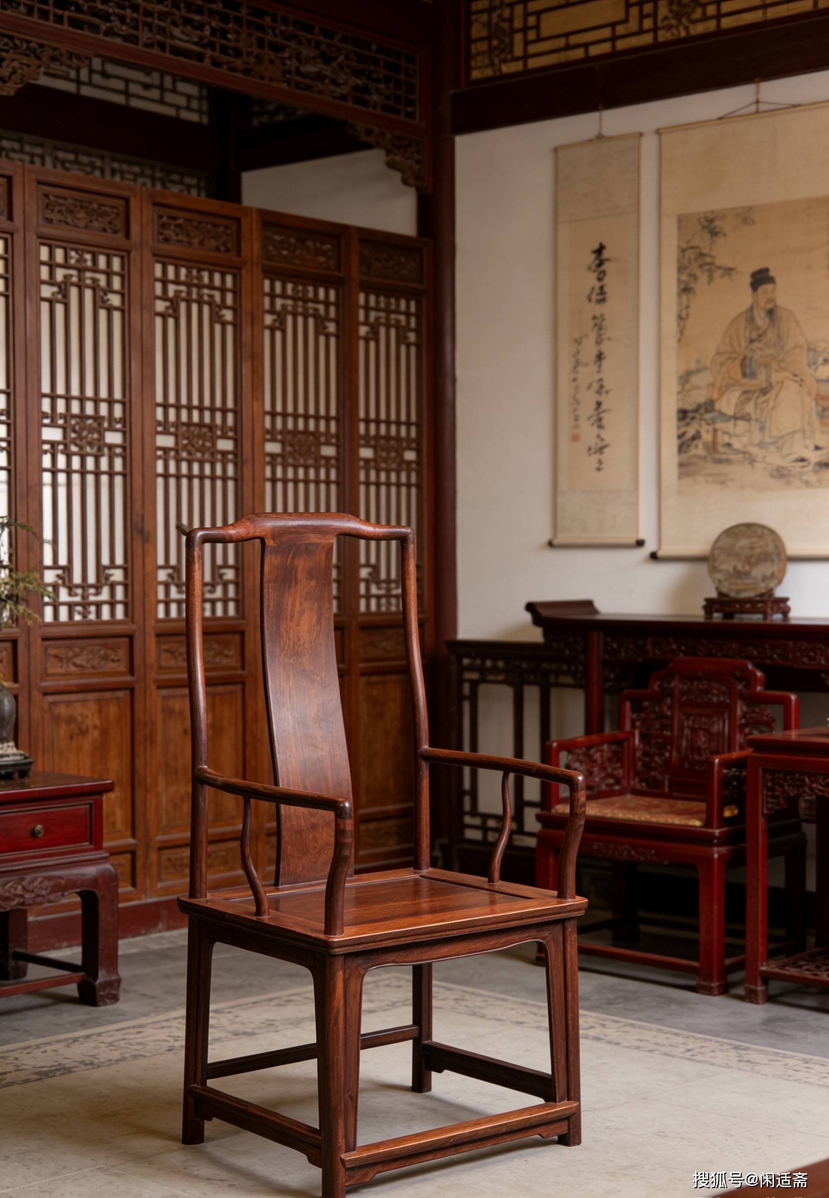 原創(chuàng)收藏級，明式文人雅器，黃花梨老料南官帽椅