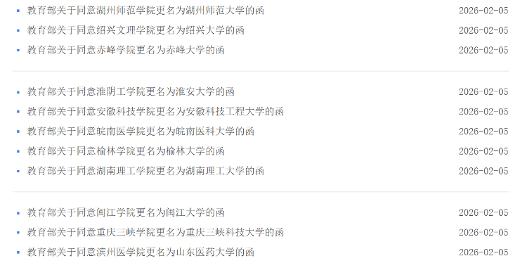 9省份11所萬(wàn)人規(guī)模高校由“學(xué)院”升格為“大學(xué)”